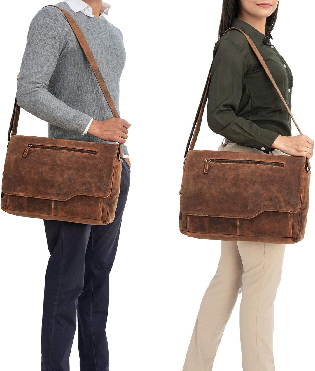 STILORD 'Marvin' Ledertasche Umhängetasche Modernes Vintage Design 15.6 Zoll Laptoptasche grosse Uni