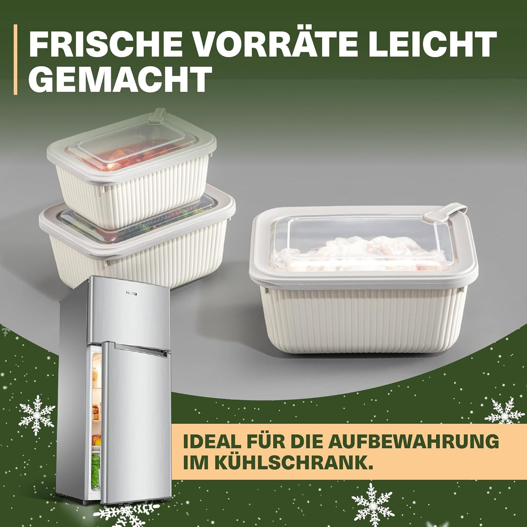 Frischhaltedosen im 9er Set mit transparentem Ventildeckel, Aufbewahrungsbehälter, Küche, stapelbar,