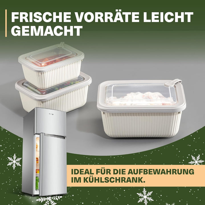 Frischhaltedosen im 9er Set mit transparentem Ventildeckel, Aufbewahrungsbehälter, Küche, stapelbar,