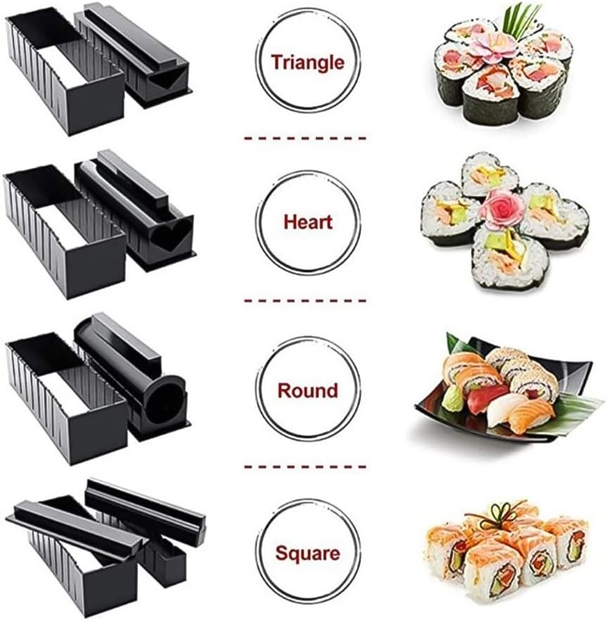 10 Stück Sushi Maker Kit Sushi Maker Kunststoff Premium Set Sushi Tool Set Sushi Reisrolle Formforme