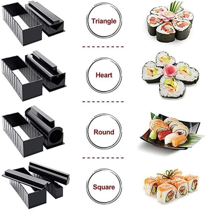 10 Stück Sushi Maker Kit Sushi Maker Kunststoff Premium Set Sushi Tool Set Sushi Reisrolle Formforme