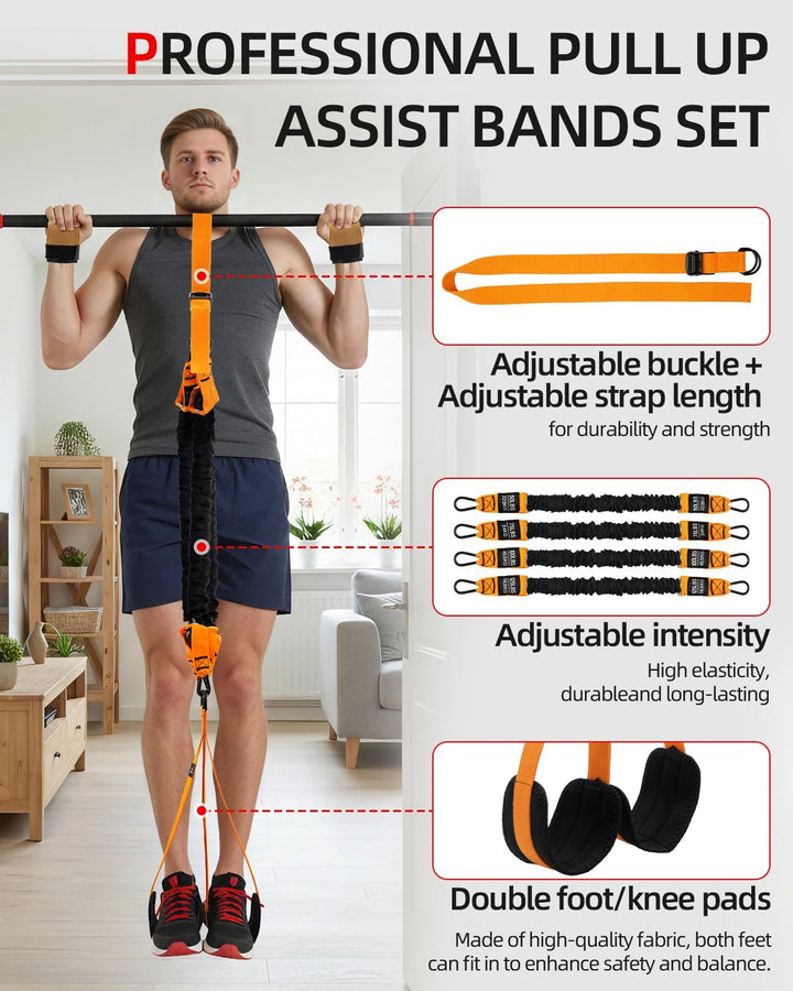 Abahub Klimmzugband Set Klimmzughilfe Widerstandsbänder Pull UP Band für Klimmzüge, Training zu Haus