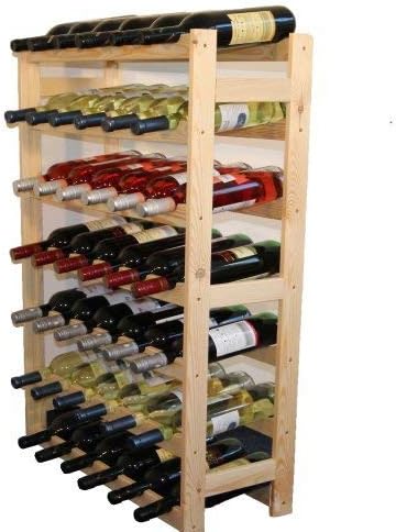MODO24 Weinregal, Holz, unbehandelt, 63 x 25 x 102 cm, 17-Einheiten 63.0 x 25.0 x 102.0