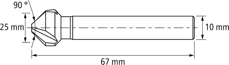 PFERD HSS-E Co5 Kegel-/Entgratsenker | 90°, Ø 25,00 mm, Schaft-ø 10 mm, DIN 335 C | 25202138 - tempe