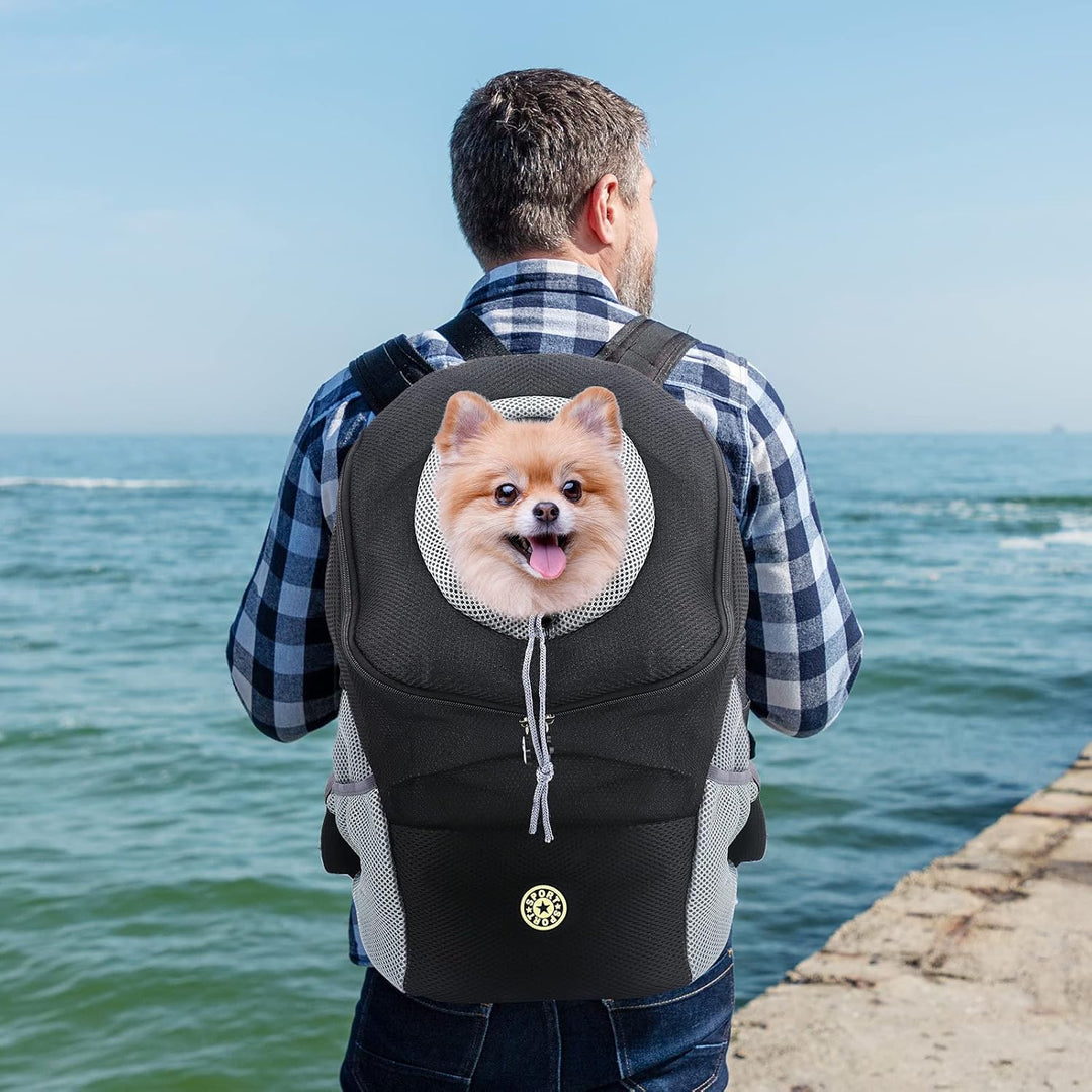 Buwico Hunde- und Katzen Hunderucksack, Welpen-Haustier-Front-Paket mit atmungsaktivem Head-Out-Desi