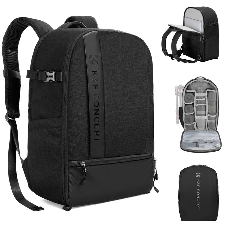 K&F CONCEPT 18L Kamerarucksack, Fotorucksack mit 15.6 Zoll Laptopfach, Grosse Kapazität Camera Backp