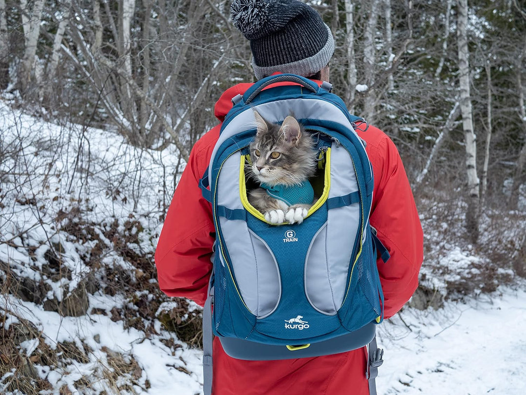 Kurgo G-Train Hunderucksack, Mit integriertem Haustierfach, Wasserfester Boden, Für Haustiere bis zu