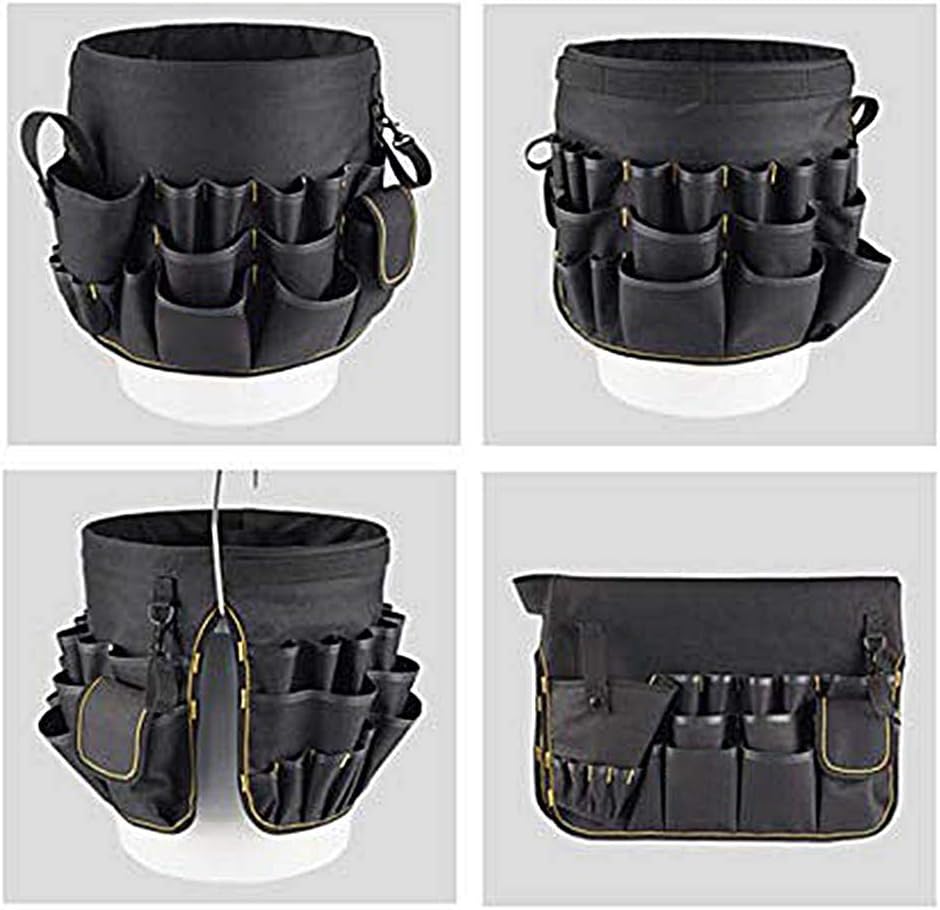 Zerodis Tools Bucket Tool Organizer, Bucket Canvas Werkzeughalter und Organizer Eimer mit 56 Taschen