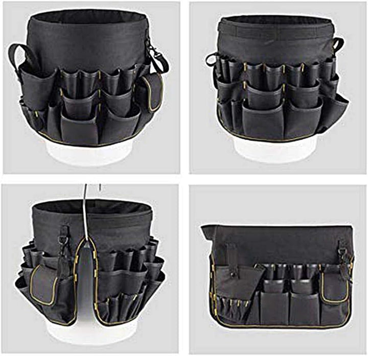 Zerodis Tools Bucket Tool Organizer, Bucket Canvas Werkzeughalter und Organizer Eimer mit 56 Taschen