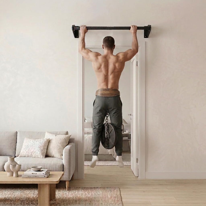 Klimmzugstange Wand - Platzsparende Pull Up Bar aus Stahl über Türrahmen bis 180kg, 101cm, fi34 Cali