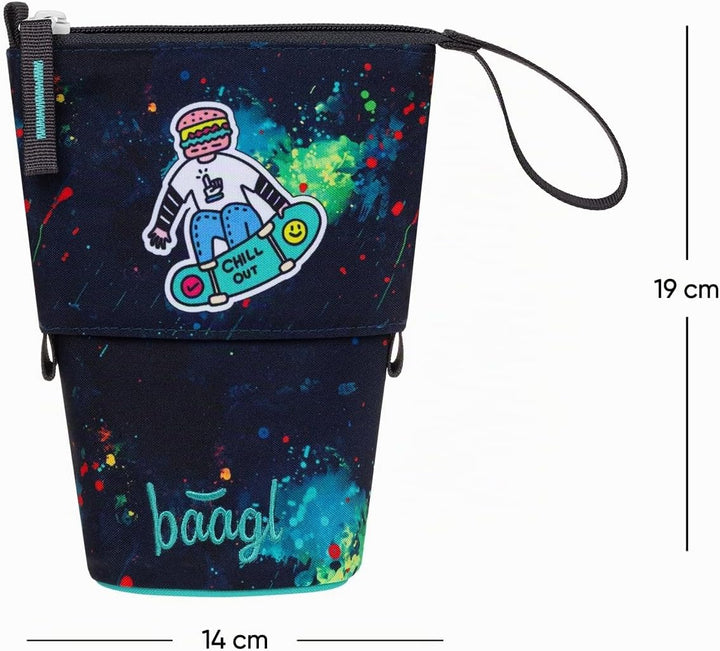 Baagl Federmäppchen Jungen - Stifteetui Kinder - Mäppchen Etui für Schule - Robuste Federtasche &amp; Fe