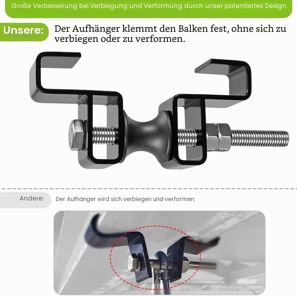 SELEWARE Steel I Beam Heavy Bag Hanger, Heavy Duty I-Beam Clamp Boxsack Halterung Boxsack Aufhängung