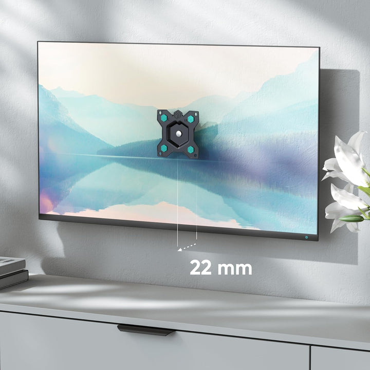 ONKRON PC Monitor Wandhalterung Flach für 10-35 Zoll Bildschirme bis zu 20 kg - Fernseh Wandhalterun