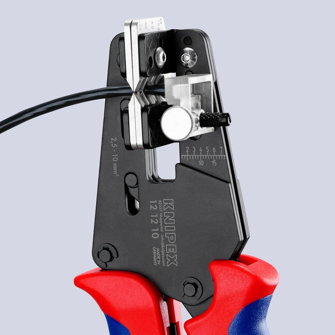 Knipex Präzisions-Abisolierzange mit Formmessern brüniert, mit Mehrkomponenten-Hüllen 195 mm 12 12 1