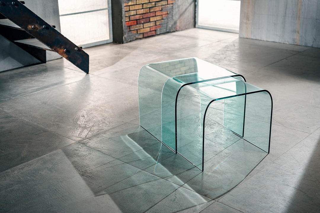 Imago Factory Duo | Couchtische aus Glas für das Wohnzimmer, Moderne Sofatische, Wohnzimmermöbel aus