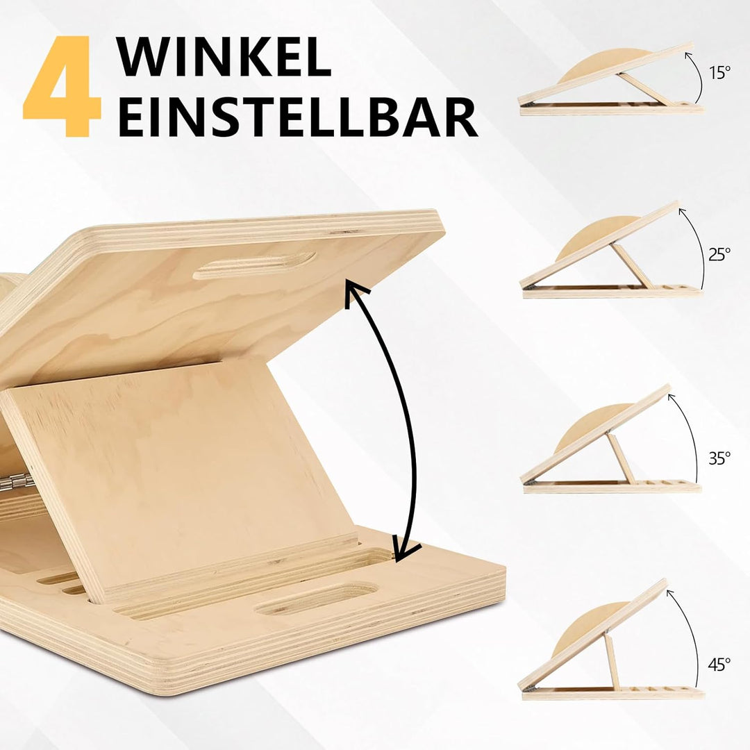 Schrägbrett aus Holz für effektives Dehnen, 3-in-1 Balance Board & Stretch Board für Wadendehner, Kn