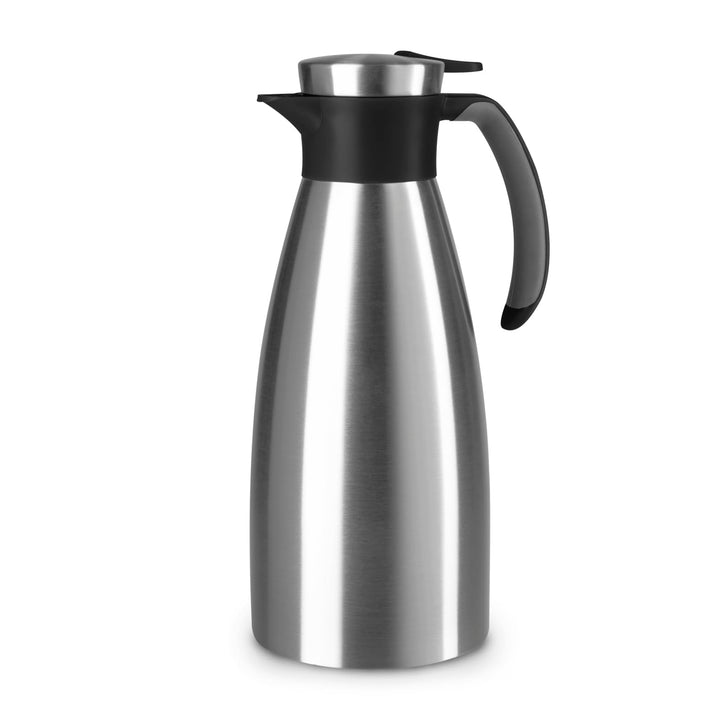 Emsa 514499 Isolierkanne |1,5 Liter | Quick Tip Verschluss, Soft Grip | Edelstahl | schwarz 1.5 L Sc