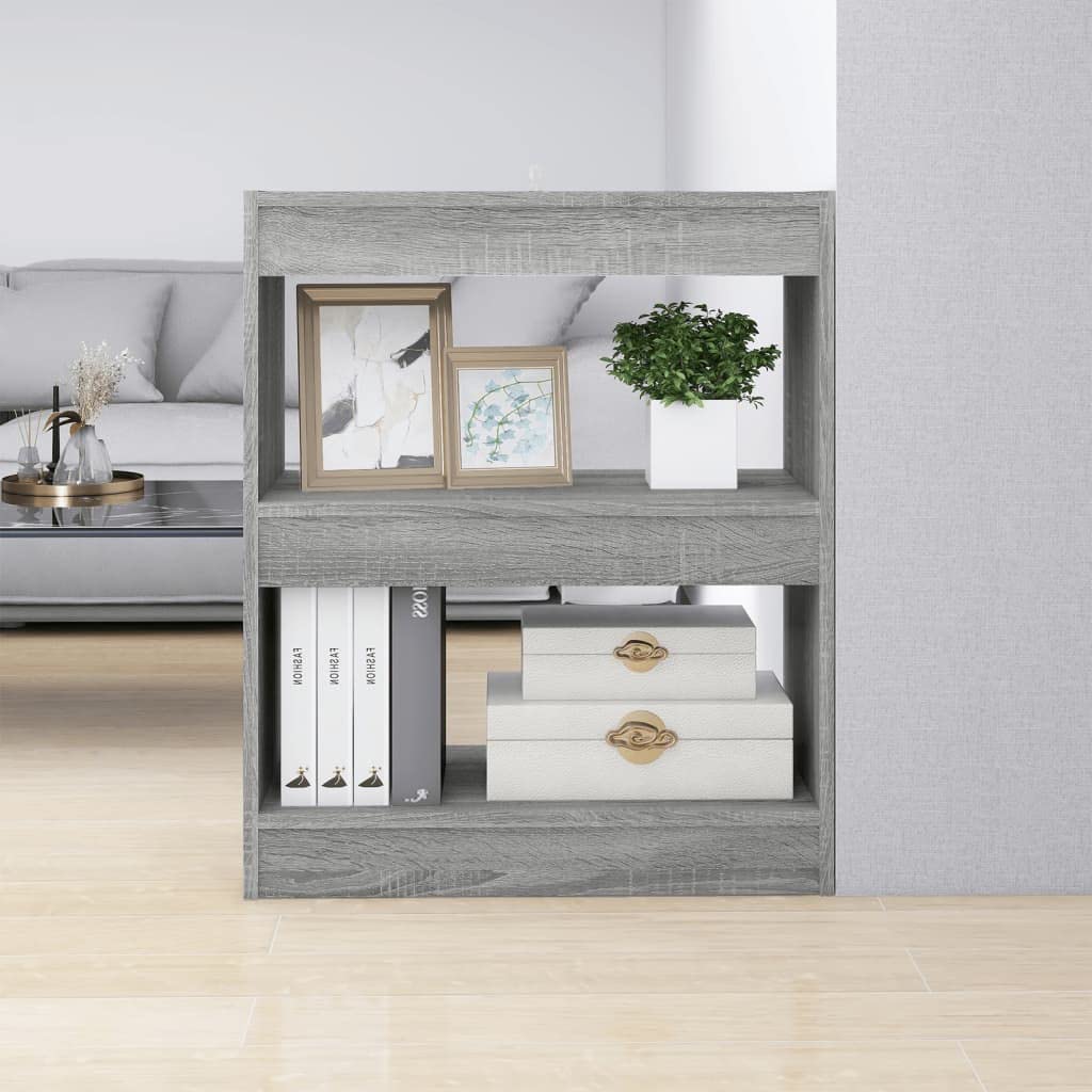 WIFESE Bücherregal Raumteiler 60x30x72 cm 2 Fächer Holzregal Regal für Büro Arbeitszimmer Wohnzimmer