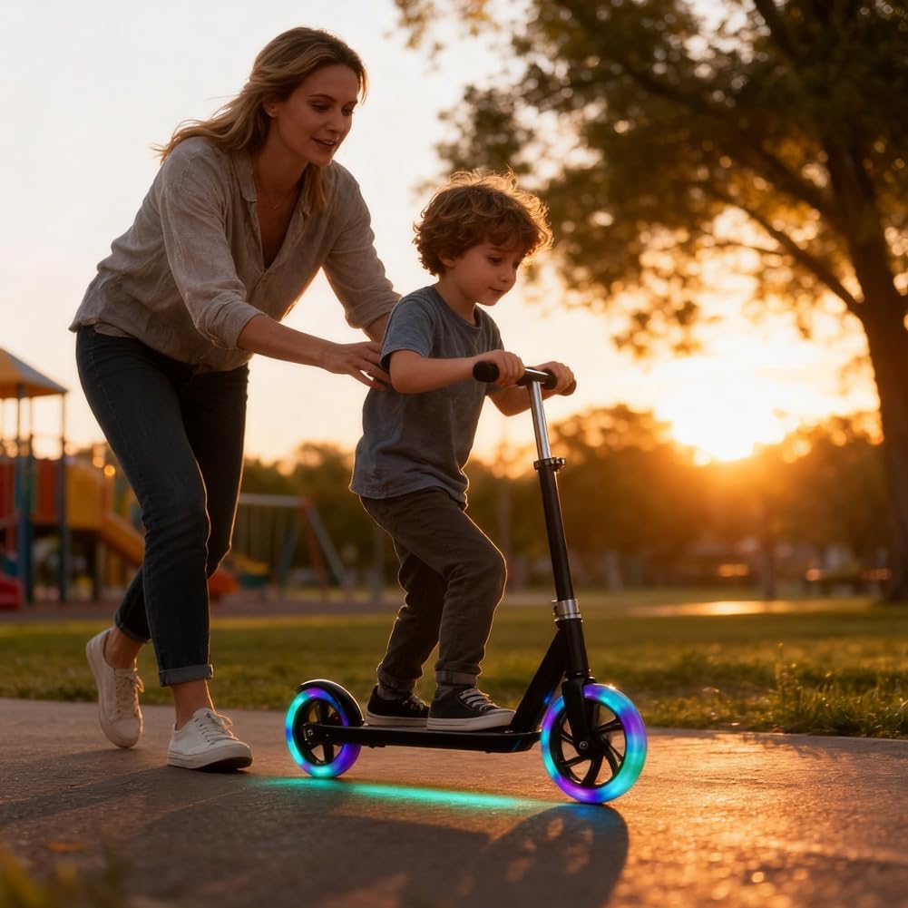 200mm Scooter Rollen, Leuchtende Scooter Rollen, 2 Stück LED-Lichtrollen, Scooter Ersatzräder Räder,