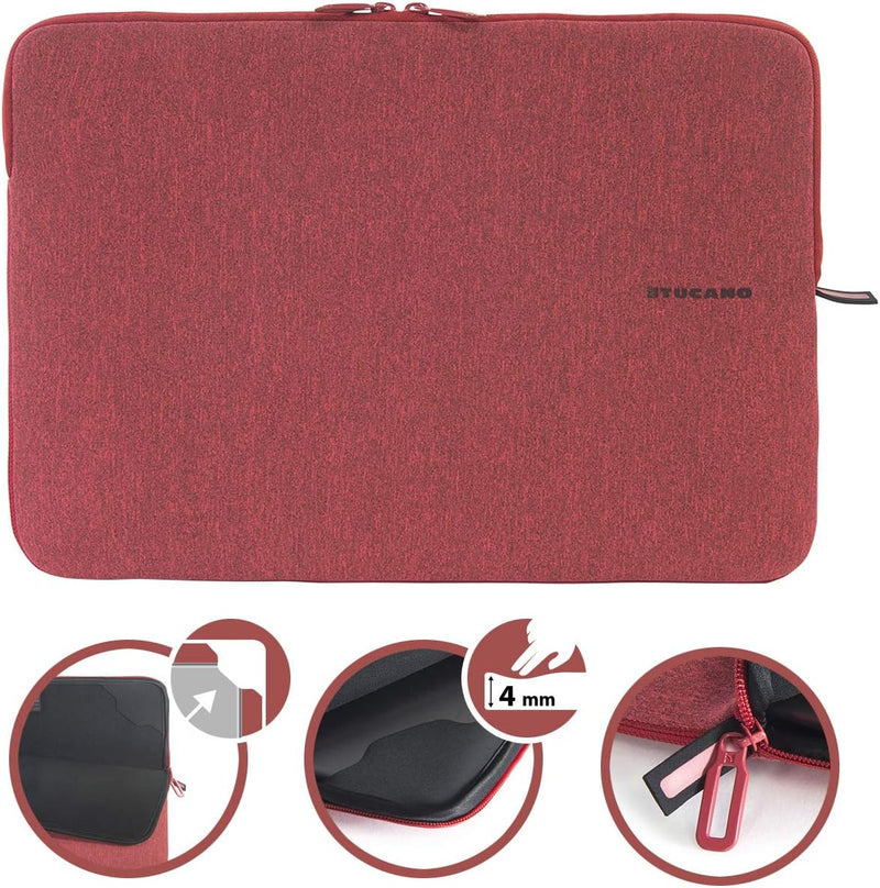 Tucano BFM1516-RR Second Skin Melange Neopren Notebook Sleeve, 38,1-40,64 cm (15-16 Zoll) rot