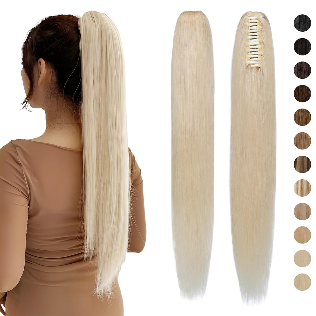 Haarteile Echthaar Ponytail Extension Clip in Pferdeschwanz Extensions Echthaar Glatt Zopf Haarverlä