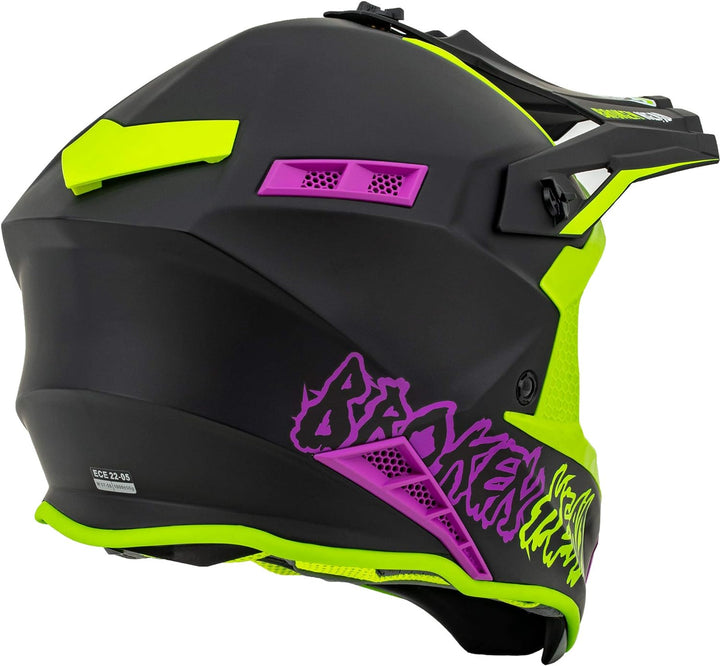 Broken Head MX Motocross-Helm The Hunter Light Grün-Pink – sehr Leichter Profi Cross-Helm XXL 63-64,