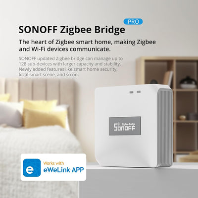 SONOFF ZigBee Bridge Pro Zigbee Gateway,ZigBee Hub mit Smart Home Sicherheitsmodus Zigbee Gerät,WI-F