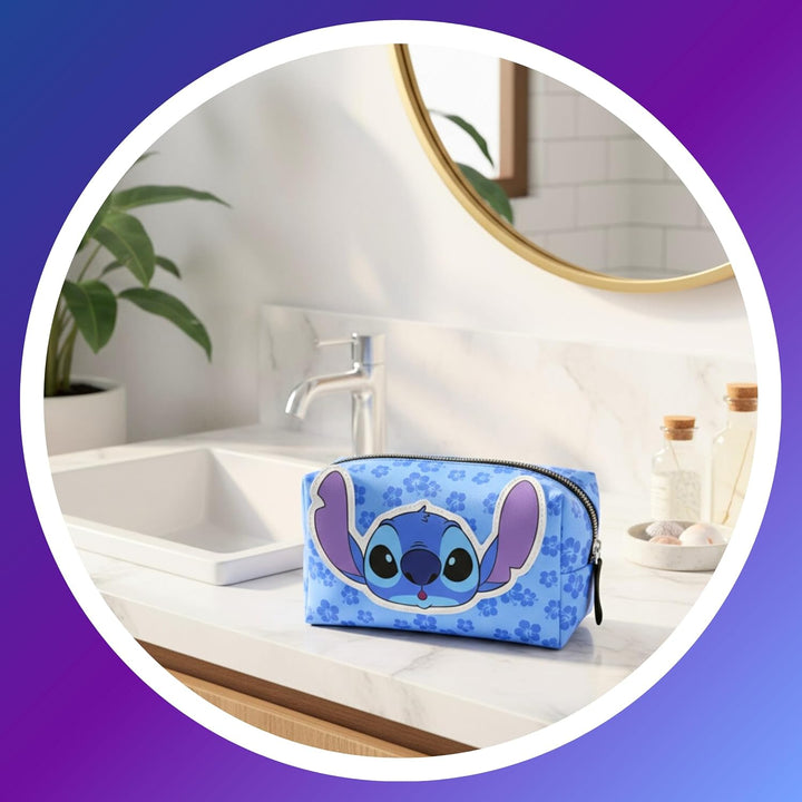 Disney Stitch Kosmetiktasche, Reise-Kosmetiktasche mit Blumenmuster, Geschenk für Mädchen, Frauen un