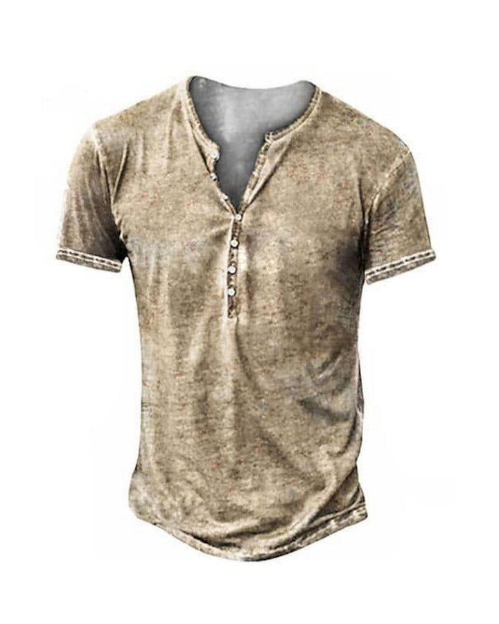 Hemd Herren Langarm/Kurzarm Henley Shirt Männer Freizeithemd Vintage Casual Leicht Baumwolle Slim Fi