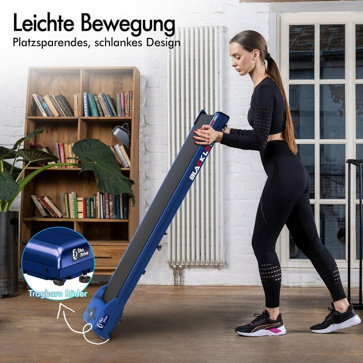 BLACK LORD Walkingpad Laufband, 9/12/16 km/h, Treadmill ohne/mit 9% Steigung, 2,2/3,0/3,2 PS, 120/13