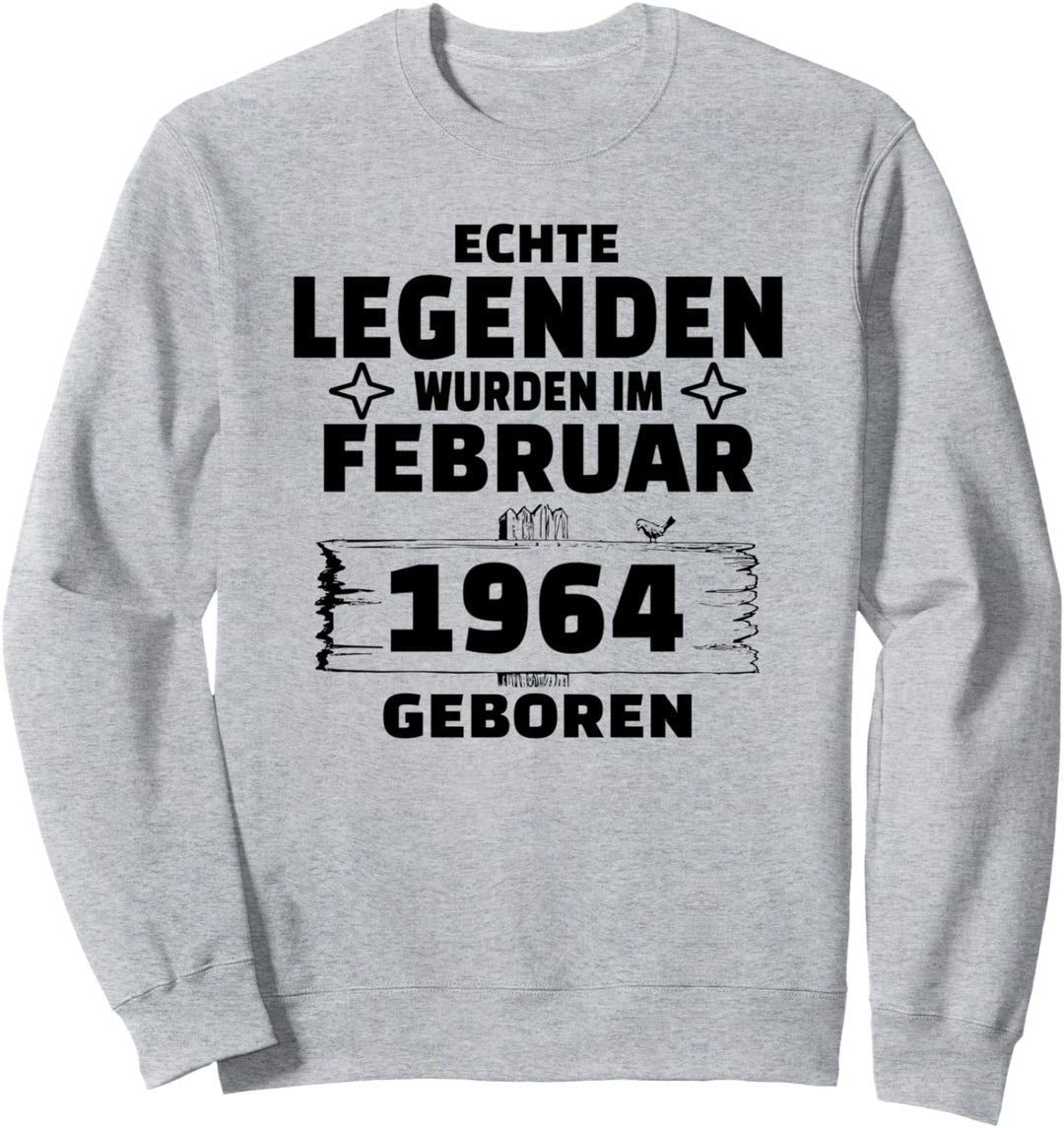 Geburtstag Jahrgang 1964 Februar Design Sweatshirt