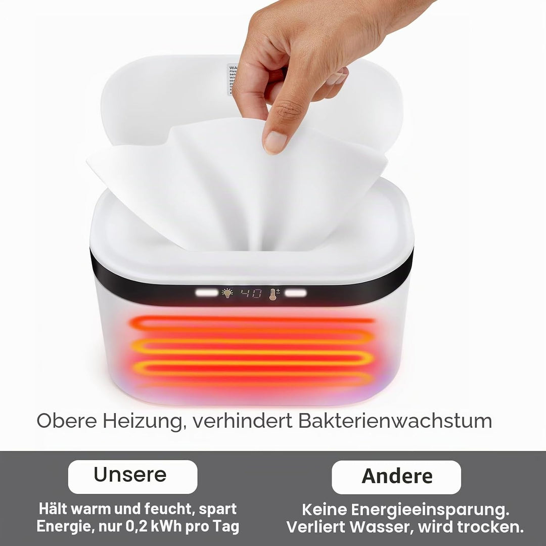 Wischtücherwärmer, innovatives Federdesign, Wischtücherspender mit grossem Fassungsvermögen für Baby