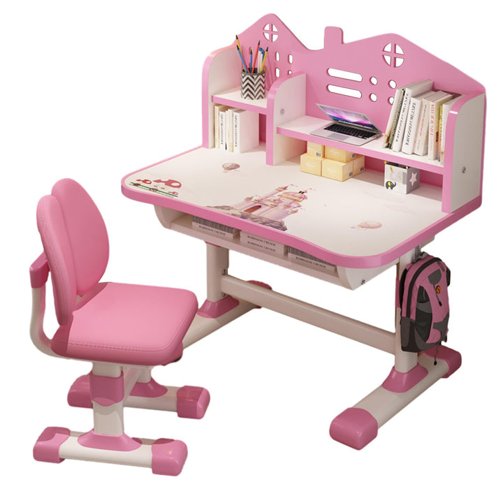 ohfruit Kinder-Tischstuhl-Set, multifunktionales Schreibtisch-Set mit Schubladen und Aufbewahrung, v