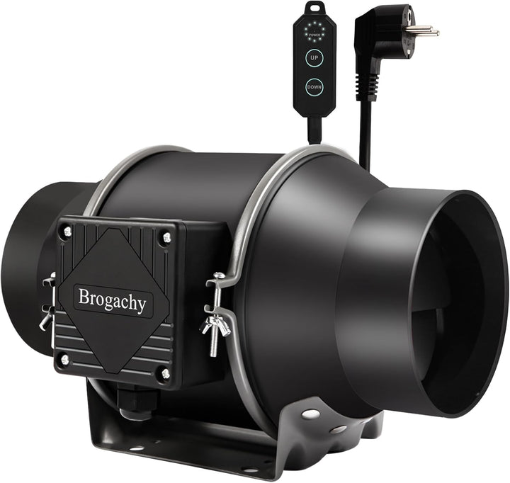 Brogachy 150mm Regelbar PWM Rohrventilator, Abluftventilator,Rohrlüfter 3000 RPM mit Dreiphasiger EC