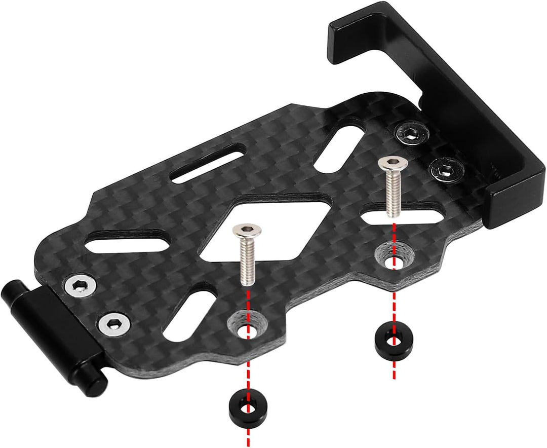 INJORA LCG Carbon Fiber Chassis Frame Kit mit Batterieablage für 1/18 TRX4M Defender Bronco K10 F150
