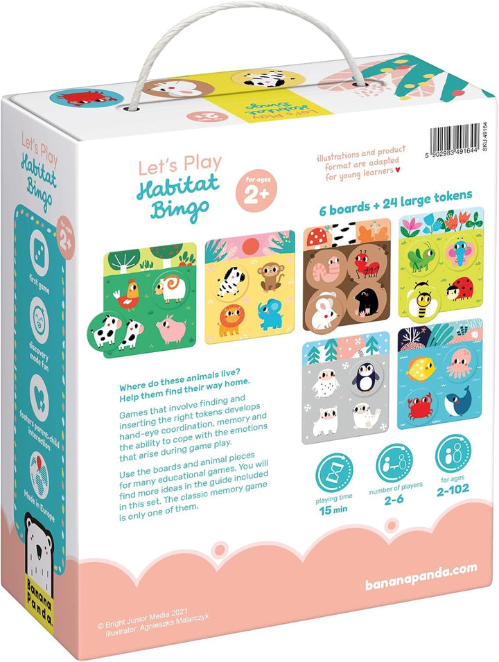 Banana Panda Let's Play Habitat Bingo 2+ - Erstes pädagogisches Lernspiel für Kinder ab 2 Jahren - H