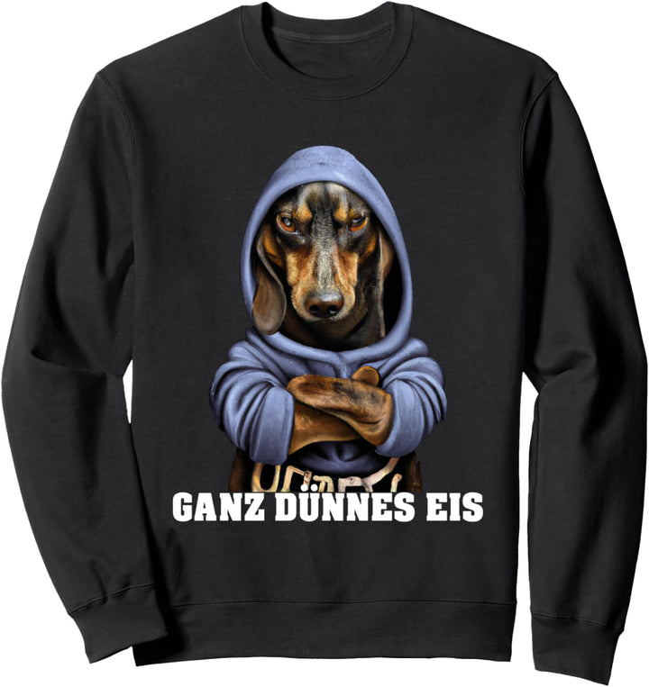 Dackel mit Hoodi oder Hund Dachshund ganz dünnes Eis Sweatshirt