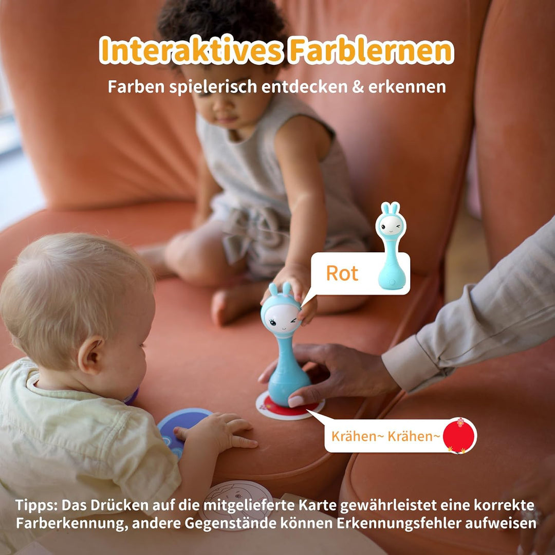 alilo Smarty Bunny Baby Rasseln, Montessori Spielzeug ab 0 3 6 12 18 24 Monate, Musikalisches Babysp