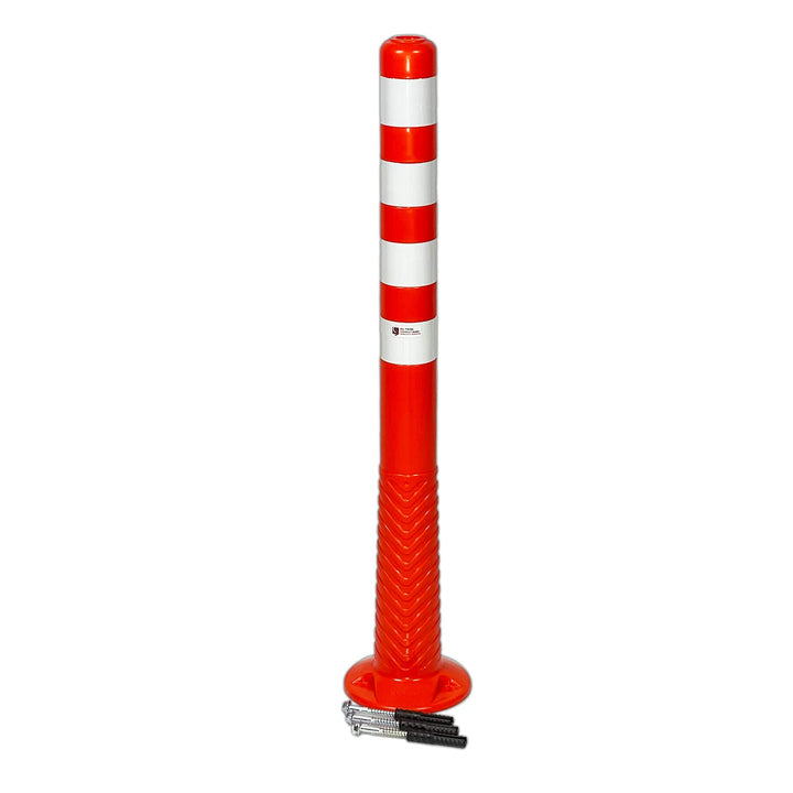 UvV Absperrpfosten Ecoline flexibel 100cm orange Reflexstreifen (RA1) Befestigungsmaterial - überfah