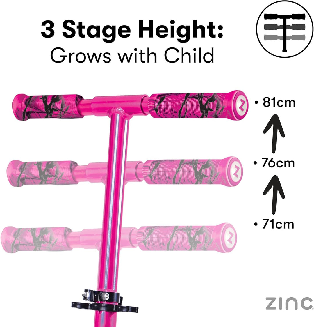 Zinc Unisex Jugend Identity Scooter Adjustable Height Pink, Adjustable Height Pink
