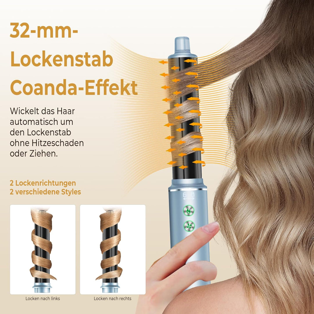 OKWRAP Airstyler, Hair Styler Set 7 in 1 With 110000 U/Min Hochtouriger Motor Haartrockner Warmluftb