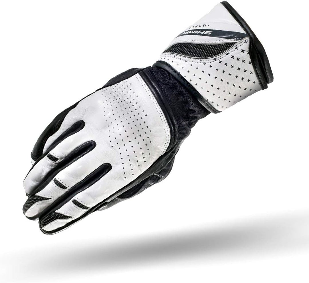 Shima MONDE Frauen Damen Motorradhandschuhe Leder Touring Urban LadyFit ( XS-L, Weiss), S S Weiss, S