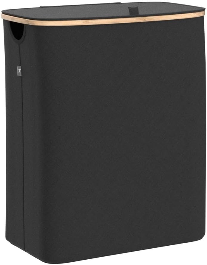 Hennez Wäschebox 150L - Wäschekorb 3 Fächer - mit Deckel - Wäschesortierer mit Wäschesack - Laundry