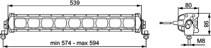 HELLA - LED-Arbeitsscheinwerfer - Valuefit Lightbar LBX-540 - 12/24V - 1GJ 360 002-002 Breite 54cm 3
