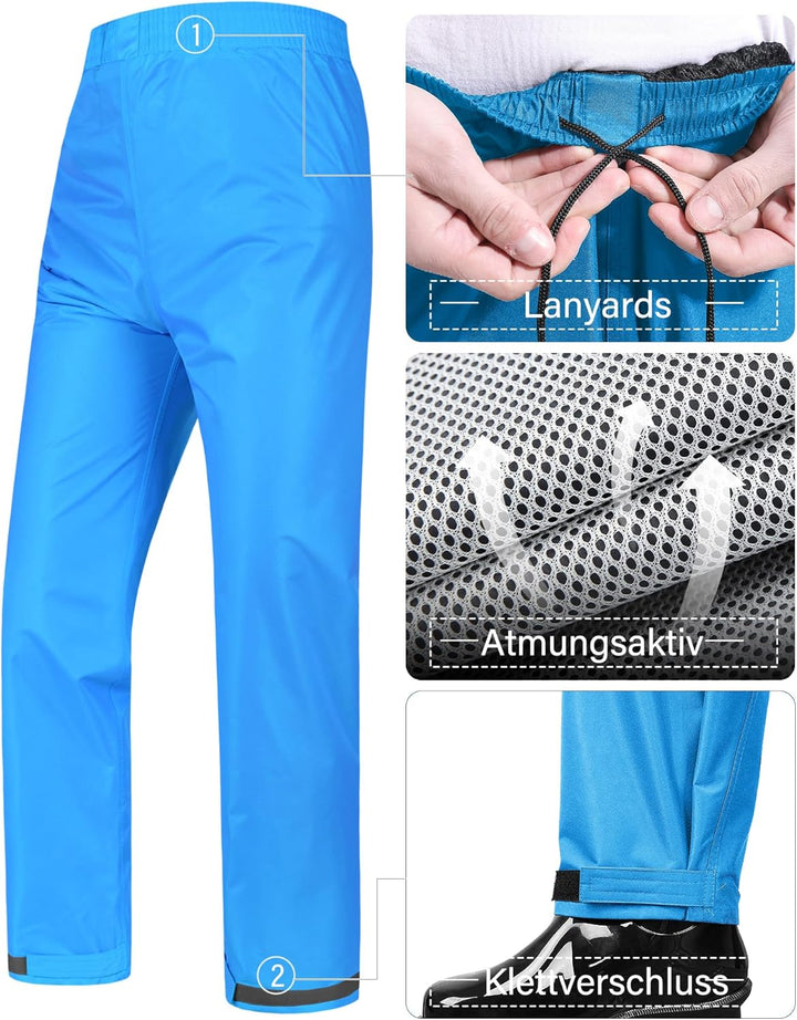 Coutyuyi Herren & Damen Regenanzug Reflektierender 100% Wasserdichter Anzug Outdoor Regenmantel Wind