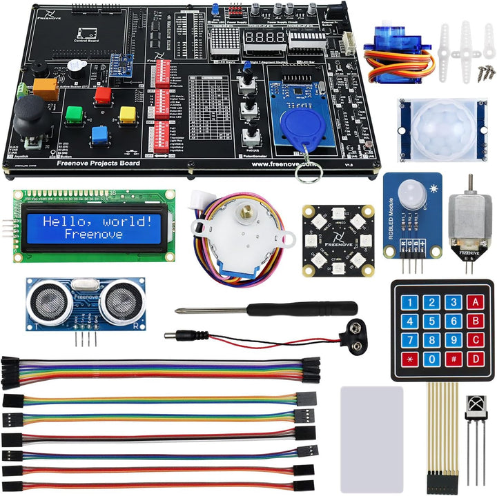 Freenove Projects Kit (No Control Board) (Compatible with Arduino IDE), 238-Page Detailed Tutorials,