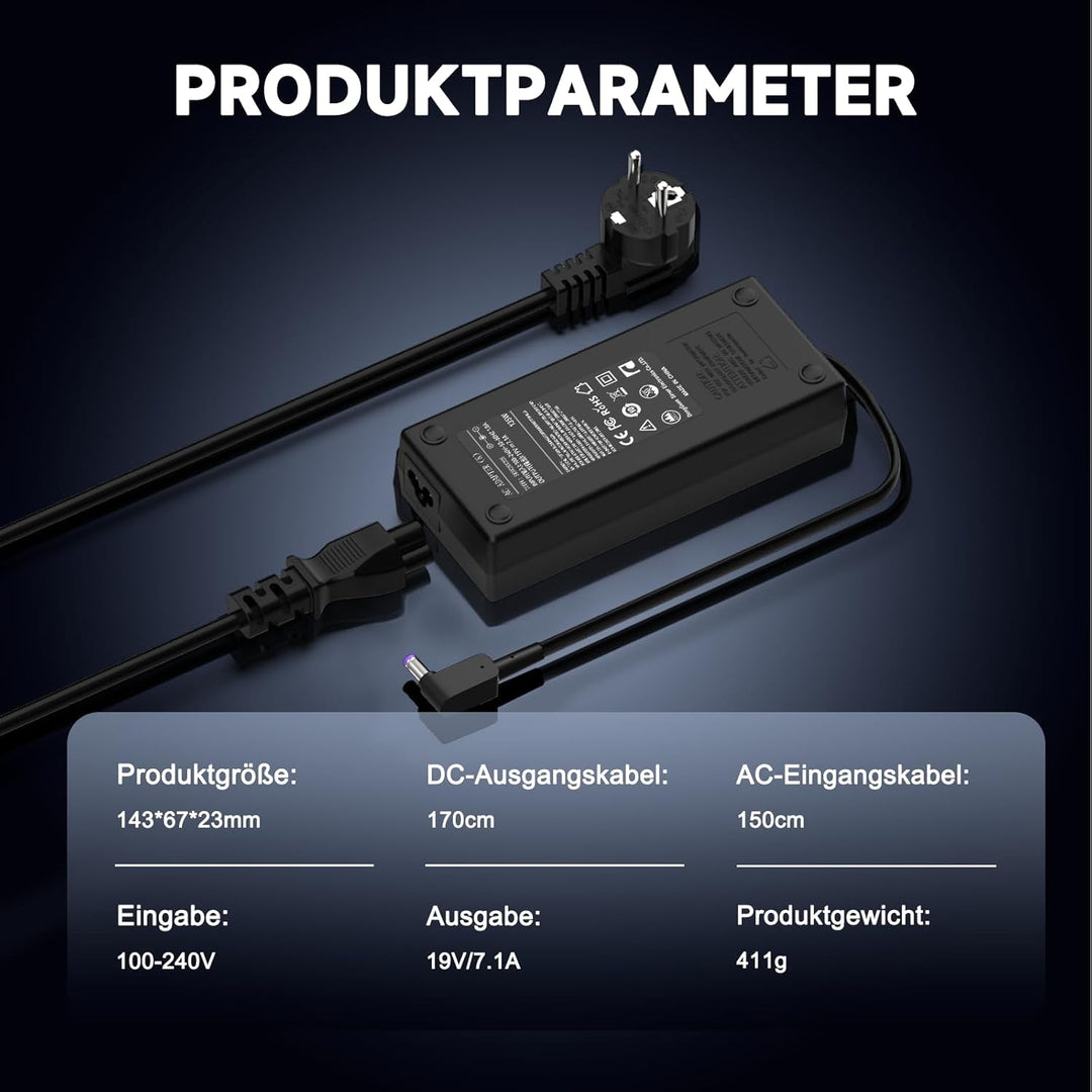 135 W Ladegerät für Acer Nitro 5 Gaming AN515-54 AN515-41 AN515-53 AN515-52 AN515-43 AN517-51 AN515-