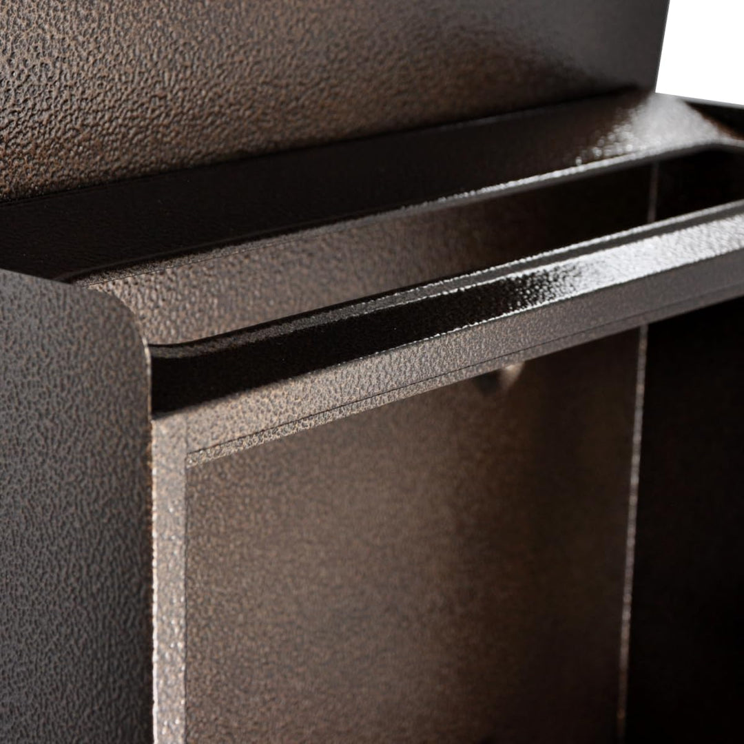 Designer Briefkasten Wandbriefkasten Postkasten mit Zeitungsrolle Zeitungsfach Braun Bronze Antik Br