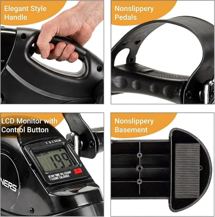 Statische Pedale, Mini-Heimtrainer, Heimtrainingsgerät, Seniorenpedale für ältere Menschen, mit LCD-