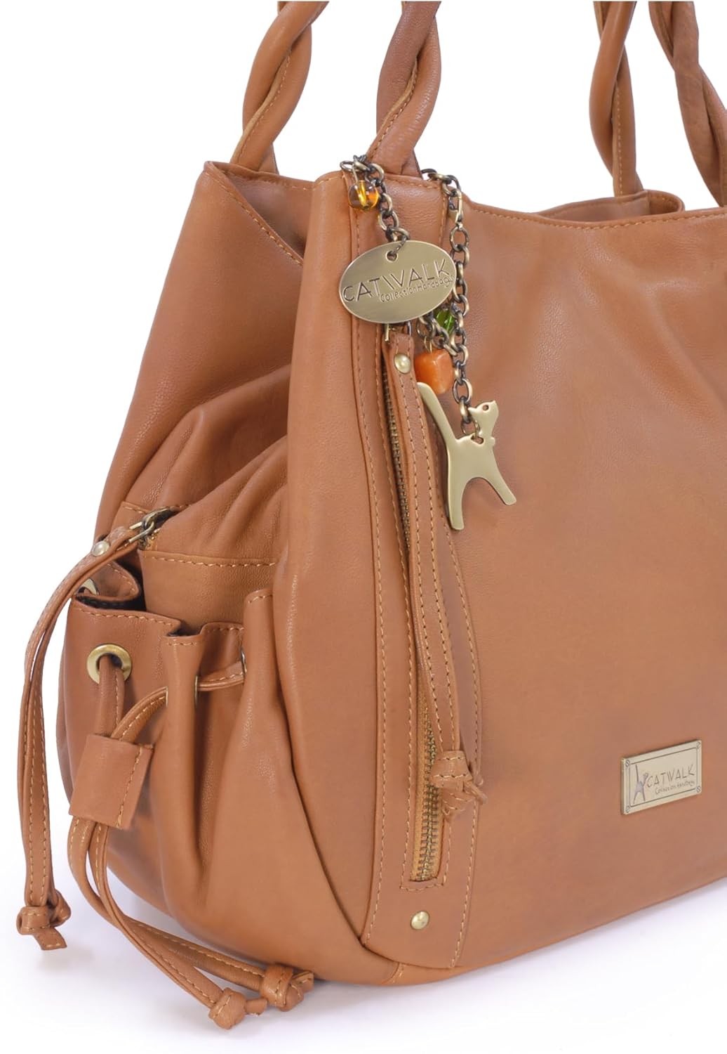 Catwalk Collection Handbags - Leder - Umhängetasche/Shopper/Tote - CAZ Hellbraun, Hellbraun